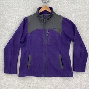 CB Sport Jacket Womens Large Purple Gray Full Zip Pockets Activewear Lightweight
